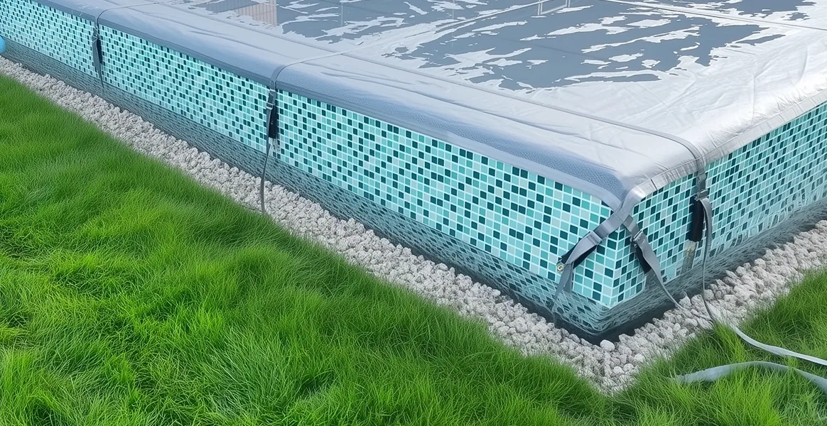 Покрывало для бассейна под снегом — защита зимой в Черноголовке